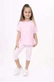 Toontoy Kız Çocuk Göğsü Cute Chamomle Baskılı Kaprili Takım - 6