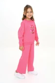 Toontoy Kız Çocuk Kol Büzgülü Lale Baskılı Eşofman Takım - 7