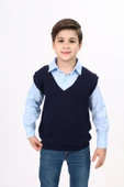 Toontoy Erkek Çocuk Süveterli Okul Gömlek - 1
