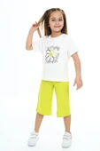 Toontoy Kız Çocuk Daisy Yazılı  Çiçek Baskılı Kaprili Takım - 11