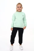 Toontoy Kız Çocuk Yarım Balıkçı Yaka Göğsü Nakışlı Eşofman Takım - 4