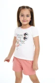 Toontoy Kız Çocuk Mucıs Makes Me Happy  Baskılı Şortlu Takım - 2