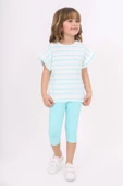 Toontoy Kız Çocuk Çizgi Baskılı Kaprili Takım - 12
