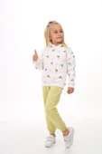 Toontoy Kız Çocuk Kapüşonlu Komple Lale Baskılı Eşofman Takım - 5