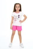 Toontoy Kız Çocuk Mucıs Makes Me Happy  Baskılı Şortlu Takım - 5