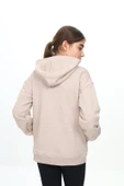 Toontoy Kız Çocuk Kapüşonlu Şerit Fermuar Detaylı Cepli Düşük Omuz Örme Hırka - 3 İplik Şardonsuz - 4