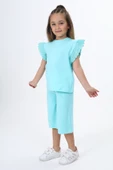 Toontoy Kız Çocuk Kol Güpür Detaylı Kaprili Takım - 5