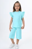 Toontoy Kız Çocuk Kol Güpür Detaylı Kaprili Takım - 4