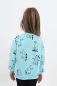 Kız Çocuk Relax Fit Bisiklet Yaka Düşük Omuz Baskılı Sweatshirt - 2 İplik thumbnail 6