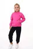 Toontoy Kız Çocuk Yarım Balıkçı Yaka Göğsü Nakışlı Eşofman Takım - 6