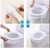 10 Adet Biyobozulur Klozet Kapağı Poşeti Seyahat Tipi Taşınabilir Klozet Kılıfı thumbnail 4