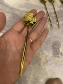 6 Adet Şık Parlak Gold Paslanmaz Titanyum Çelik Çay Kaşığı Kararmaz - 4