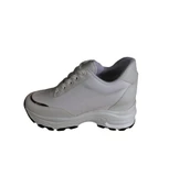 YAZKIŞ Kadın Siyah Beyaz Yanı Taşlı İçten 8Cm Topuklı Fashıon Spor Ayakkabı thumbnail 20