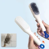 Kendini Temizleyen 3D Saç Fırçası Anti-Statik Masaj Tarağı Saç Fırçası Saç Şekillendirici thumbnail 1