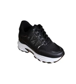 YAZKIŞ Kadın Siyah Beyaz Yanı Taşlı İçten 8Cm Topuklı Fashıon Spor Ayakkabı thumbnail 12