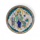 Bakire Katerina 25x25 cm El Boyama İznik Çini Tabak thumbnail 1