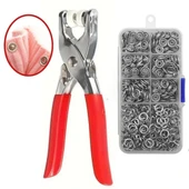 Metal 200 pcs Çıtçıt ve Pense Seti Makinesi  Bebek Elbise Çıtçıt Montaj Seti - 1