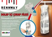 Dolap İçi Asılabilir Temiz Çorap Düzenleyici Çorap Filesi Askılık - 1