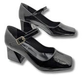 Nacarina Kadın Kare Burunlu Blok Topuklu Klasik Ayakkabı thumbnail 3