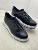 VOYAGER 4190 SİYAH BEYAZ TABANLI ERKEK DERİ CASUAL AYAKKABI thumbnail 7