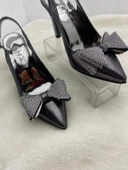 ÇİĞDEM GÜMÜŞ SATEN FİYONKLU,TAŞLI TOPUKLU AYAKKABI (ENZ) thumbnail 4