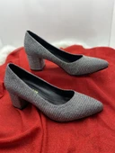 ÇİĞDEM KALIN ÖKÇE GÜMÜŞ SİMLİ SİVRİ BURUN AYAKKABI thumbnail 1