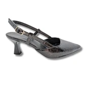 Elise | Suni Deri Arkası Açık Stiletto - 5