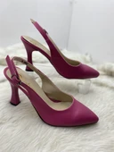 ÇİĞDEM BURNU KAPALI ARKASI AÇIK SİYAH DERİ KADEH ÖKÇE STİLETTO  Unisex  (PODYUM S11) - 9