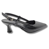 Elise | Suni Deri Arkası Açık Stiletto - 2