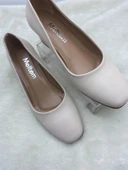 ÇİĞDEM NUDE DERİ KADIN KÜT BURUN ALÇAK TOPUKLU AYAKKABI (AS2A) thumbnail 7