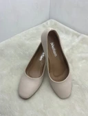 ÇİĞDEM NUDE DERİ KADIN KÜT BURUN ALÇAK TOPUKLU AYAKKABI (AS2A) thumbnail 5