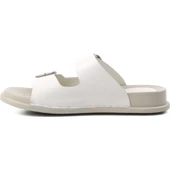 VOYAGER BEYAZ GERÇEK DERİ ORTOPEDİK ÇİFT TOKALI TERLİK (9171) thumbnail 3