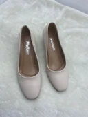 ÇİĞDEM NUDE DERİ KADIN KÜT BURUN ALÇAK TOPUKLU AYAKKABI (AS2A) thumbnail 8