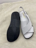 VOYAGER 8807 BEYAZ HAKİKİ DERİ ORTOPEDİK KADIN SANDALET thumbnail 7