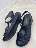 VOYAGER 8804 SİYAH HAKİKİ DERİ ORTOPEDİK KADIN SANDALET thumbnail 3