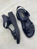 VOYAGER 8804 SİYAH HAKİKİ DERİ ORTOPEDİK KADIN SANDALET thumbnail 5