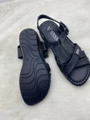 VOYAGER 7955 SİYAH HAKİKİ DERİ ORTOPEDİK İNCE ÇAPRAZ KADIN SANDALET thumbnail 14