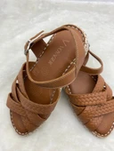 VOYAGER 8433 TABA HAKİKİ DERİ ORTOPEDİK ÖRGÜLÜ KADIN SANDALET thumbnail 3