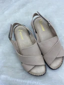 VOYAGER 8807 BEYAZ HAKİKİ DERİ ORTOPEDİK KADIN SANDALET thumbnail 13