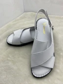 VOYAGER 8807 BEYAZ HAKİKİ DERİ ORTOPEDİK KADIN SANDALET - 3