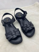 VOYAGER 8804 SİYAH HAKİKİ DERİ ORTOPEDİK KADIN SANDALET thumbnail 11