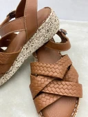 VOYAGER 8433 TABA HAKİKİ DERİ ORTOPEDİK ÖRGÜLÜ KADIN SANDALET thumbnail 14