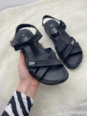 VOYAGER 7955 SİYAH HAKİKİ DERİ ORTOPEDİK İNCE ÇAPRAZ KADIN SANDALET thumbnail 15