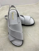 VOYAGER 8807 BEYAZ HAKİKİ DERİ ORTOPEDİK KADIN SANDALET - 2