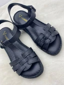 VOYAGER 8804 SİYAH HAKİKİ DERİ ORTOPEDİK KADIN SANDALET thumbnail 10
