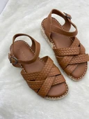 VOYAGER 8433 TABA HAKİKİ DERİ ORTOPEDİK ÖRGÜLÜ KADIN SANDALET thumbnail 9