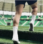 Kaydırmaz Silikon Tabanlı Futbol Çorabı Havlu Taban Dikişsiz Pro Maç Çorabı Sporcu Tozluk Halı Saha - 3