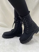 ÇİĞDEM SİYAH KAPİTONELİ YANI FERMUARLI ÖNÜ BAĞLI POSTAL BOT ( B6 ) thumbnail 2