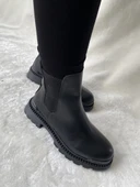 ÇİĞDEM YANI LASTİKLİ SİYAH DERİ BOT ( İLKER B2 ) thumbnail 2
