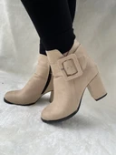 ÇİĞDEM YANDAN TOKALI BEJ SÜET TOPUKLU BOT ( ESF) thumbnail 2